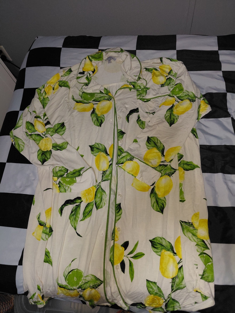 Women's Cream Lemon-Print Pajama Top - Brand Unknown